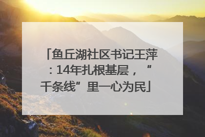 鱼丘湖社区书记王萍：14年扎根基层，“千条线”里一心为民