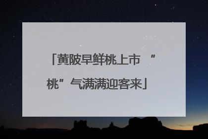黄陂早鲜桃上市 “桃”气满满迎客来