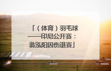 （体育）羽毛球——印尼公开赛：翁泓阳因伤退赛