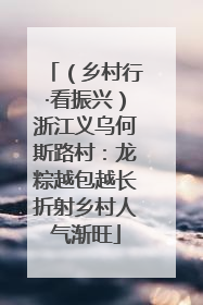 （乡村行·看振兴）浙江义乌何斯路村：龙粽越包越长折射乡村人气渐旺