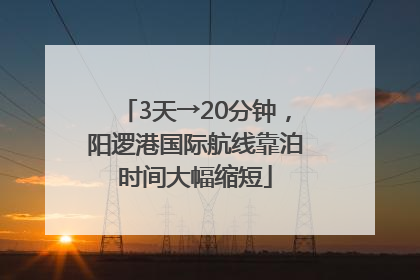 3天→20分钟，阳逻港国际航线靠泊时间大幅缩短
