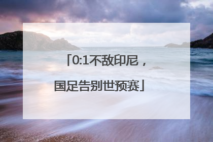 0:1不敌印尼，国足告别世预赛