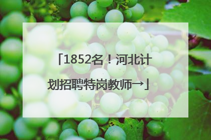 1852名！河北计划招聘特岗教师→