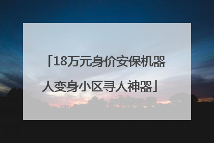 18万元身价安保机器人变身小区寻人神器