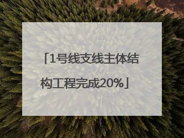 1号线支线主体结构工程完成20%