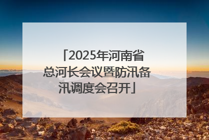2025年河南省总河长会议暨防汛备汛调度会召开